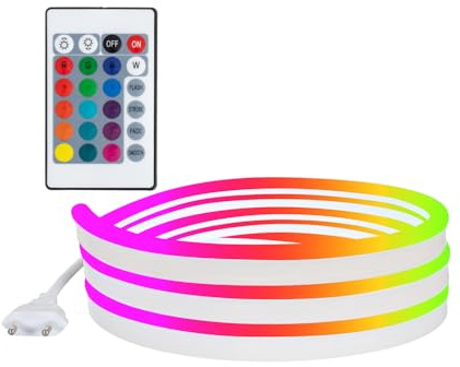 LEDKIA LIGHTING LED-Streifen Neon Dimmbar 220V RGB Halbrund 180° 9W/m Schnitt 100cm IP67 nach Maß 5 m