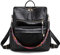 Wishliker Rucksack Damen Leder Elegant Backpack Tagesrucksack,Schwarz