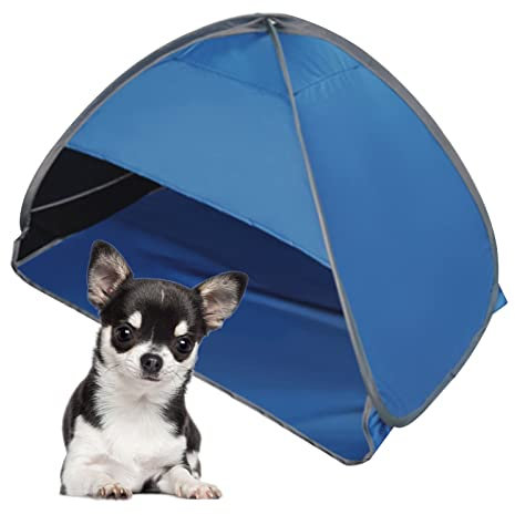 HACRAHO Pop Up Strand Sonnenzelt, 1 Packung Faltbares Pop Up Strandzelt Sonnenschutz für Anti-UV Mini Kopfzelt für Outdoor Camping Picknick Strand, Schwarz Kleber Blau M