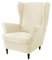 JHLD 2 Stück Stretch Husse für Ohrensessel, weiche Jacquard Ohrensessel Schonbezug Mit elastischem Boden Sesselbezug Husse für Ohrensessel Für Wohnzimmer -Beige-2 Stück