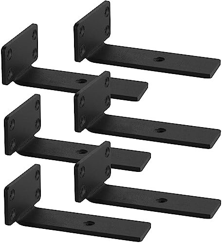 Regalhalterung,Schwerlastwinkel,Schwerlastkonsole,Winkel schwarz,Regalwinkel Metall 90 grad für Regale, Schwerlastträger unterstützung DIY (5mm dick),15cm 6 Stück