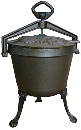 Dutch Oven with Feet Fire Pot Casserole Set with Lid BBQ Cast Iron Campfire Pot 9 L