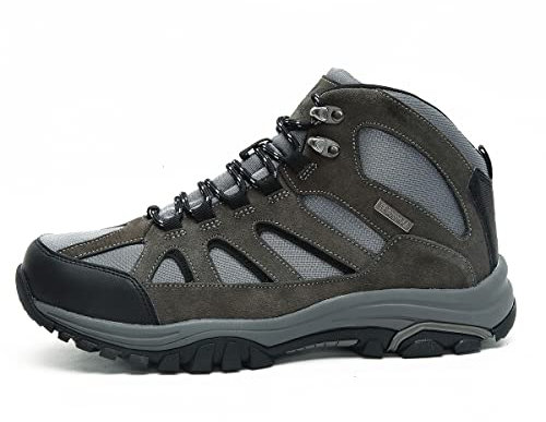 Idea Frames Chaussures de randonnée pour homme et femme - Imperméables - Antidérapantes - Sportives, confortables et légères - Marron/noir/gris/noir - Violet/gris - Orange - Pointure 36-46 EU, gris,