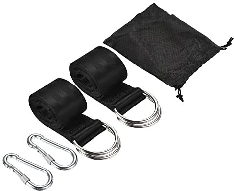 PATIKIL 8.2ft Sac Frappe Sac Sangle Cintre, Boîte Sac Accrochage Sangle avec Verrouillage Bouton-Pression pour Maison Gym Entraînement Lourd Sac Cintre Sangle Support, Noir