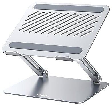 UGREEN Laptop Stand for Desk Aluminum Adjustable Laptop Holder, Ergonomic Laptop Riser with Heat-Vent, Compatible with MacBook Pro Air, Dell Chromebook, HP Notebook up to 17.3 Inch