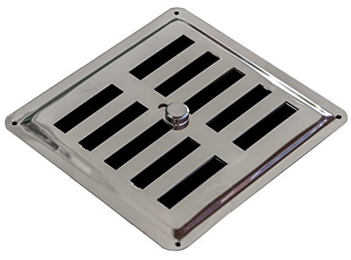 Rejilla de Ventilación Ajustable de Acero Inoxidable No Magnético, INOX AISI 316, Rejilla de Salida/Entrada de Aire, Difusor de Aire para Cocinas y Baños. (15 x 15 cm)