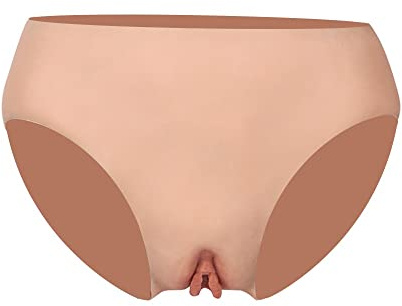 Wisfancy Silikon Vagina Höschen Realistische Fake Pussy Unterwäsche Verstecken Gaff Thong Briefs Transgender Butt Pants für Männer Crossdresser Drag Queen Cosplay