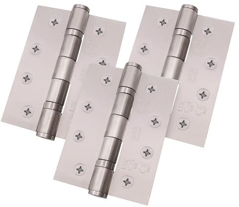 EAI Fire Door Hinges 4 / 102mm | Stainless Steel Grade 13 | Pack of 3