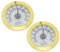 EMSea Hygrometer Rund 38 mm Legierung für Präzise Überwachung Gitarrenkoffer Zigarrenkoffer Gewächshaus Weinkeller Lager Aktenschrank Gold 2 Stück