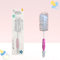 Baby Bottle and Teat Cleaner | 2-in-1 Soft Brush Set | Gentle Cleaning, Non-Scratch Bristles | Easy Residue Removal, Ridged Grip | Travel Portable, Effortless Storage (1, Soft Pink)