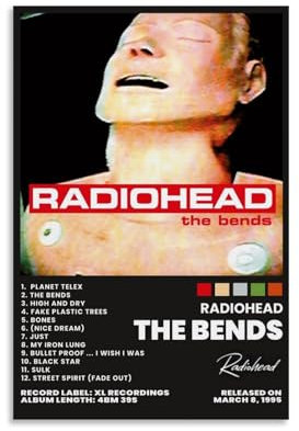LUCKINGPOST Radiohead-the Bends Poster, dekoratives Gemälde, Wandkunst, Musikalbum-Cover, Leinwandposter für Schlafzimmer, Wohnzimmer, 20 x 30 cm, ungerahmt, Stil 9