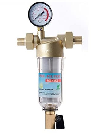 Sediment-Wasserfilterkartusche, Sedimentfilter, Siphon-Backwas Vorfilter Wasserfilter Erster Schritt des Wasserreinigungssystems Messing-Edelstahlgewebe-Vorfilter Hohe Filterkapazität(1in -0.75 in gau
