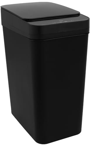 NIHUIFDPY Smart Touchless Bathroom Trash Can 12L Garbage Can, Infrared Motion Sensor KRubbish Can with Lid, Intelligent Dustbin Garbage Waste Bin for Kitchen, Office, Toilet, Bedroom(black)