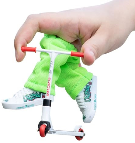Finger Scooter Set mit Zubehör Werkzeug, Scooter für die Finger, Finger Zweirad Roller Scooter Finger Schuhe Fingerhose, Fingerspitzen Bewegung Spielzeug Fingerspielzeug Partygeschenke für Kinder