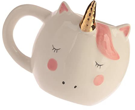 WATIIFUFU Tazza Ceramica Unicorno Cartone Colorata Per Tazza Per Latte e Tè Contenitore Elegante Per Casa Ufficio e Hotel Bianco