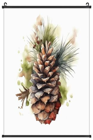 Hängende Gemälde, Aquarell-Tannenzapfen, gedrucktes Poster, hängende Gemälde, Poster, Wandposter, hängende Gemälde
