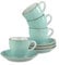 Creatable, 34040, Serie Vintage Nature Aqua, 8-teiliges Geschirrset für 4 Personen, Espresso Set aus Porzellan, spülmaschinen- und mikrowellengeeignet, Made in Europe