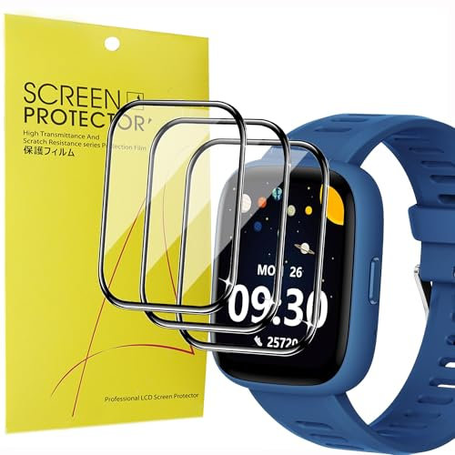 Blueshaweu Schutzfolie Kompatibel mit BIGGERFIVE BRAVE 2 Smartwatch 1,8‘’, HD klar Flexible TPU Displayschutzfolie [3 Stück] Kompatibel für BIGGERFIVE BRAVE 2 Smartwatch (schwarz)