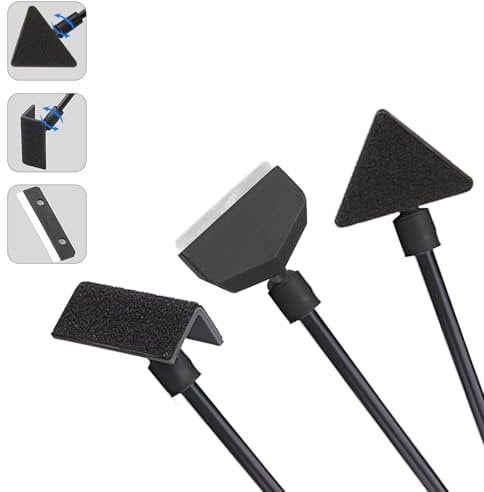 WOLMIK Kit per la pulizia dell'acquario, kit 3 in 1 per la pulizia dell'acquario, con asta staccabile da 35,6 cm, set di strumenti per la pulizia dell'acquario, raschietto per alghe con lama di