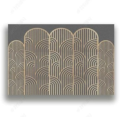 ZYHFDC Papier Peint Panoramique Caillebotis rond gris ciment et or Tableaux Muraux Tapisserie Photo Décoration Murale Salon Chambre 200CM(L)*140CM(H)