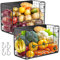2 Magnetische Obstkorb Hängend & Gewürzregal Magnetisch, Küchen Organizer- Küchenregal Ohne Bohren- Obstkorb Etagere Obst und U-Shape Gemüse Aufbewahrung, Magnetisches Regal Kühlschrank Schwarz