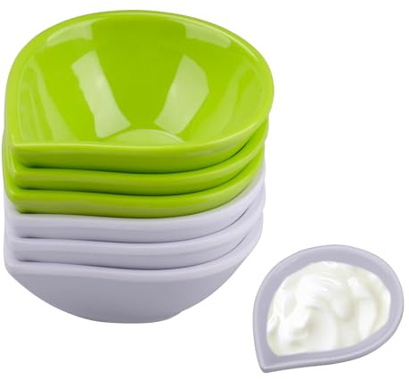imposyu Dipschalen Set 6 Stück Saucenschälchen Weiß und Grün Kleine Dip Schälchen Wiederverwendbar 10,3cm Sojasauce Schälchen für Saucen Vorspeisen Gewürze Nuss