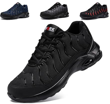 LARNMERN Chaussure Chaussures de Sécurité Hommes Chaussures Securite Securité Homme Légère Chaussure Travail Confortable Basket de Securite Sécurite Taille 40EU Noir