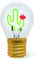 Legami - Lampada da Tavolo a forma di Lampadina, Ricaricabile con Cavo USB, Senza Fili, Bulb Fiction, Tema Cactus, 6.8 x 10.3 cm