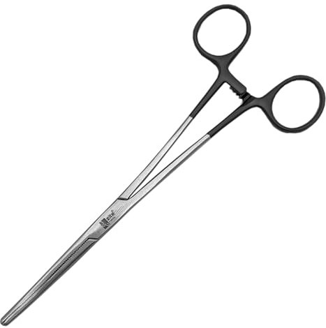 Zite Fishing Hakenlöser Zange 20cm | Gebogene Lösezange aus rostfreiem Stahl mit schwarzem Griff-Coating | Anglerzange für Raubfisch- & Friedfischangeln, Fliegenfischen & Universaleinsatz