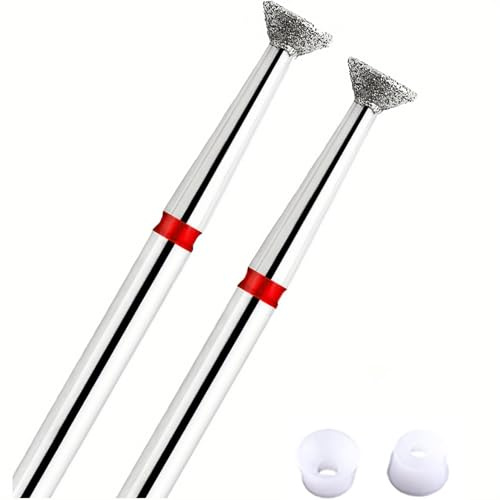 Acycoin2A Diamantbohrer, 4 mm, umgekehrter Kegel, Nagelpolierkopf, fliegende Scheibenform für Nagelhaut, abgestorbene Haut, Kleber, Überlaufentferner, professionelles Nagelwerkzeug für Maniküre, 2
