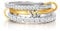 FANCH Gold Stackable Rings for Women 14K Gold Plated Non Tarnish Waterproof Cubic Zirconia Rings Interlocked Statement Multi Rings Silver Gold Toned Connected Thumb Band Fidget Rings R1/2