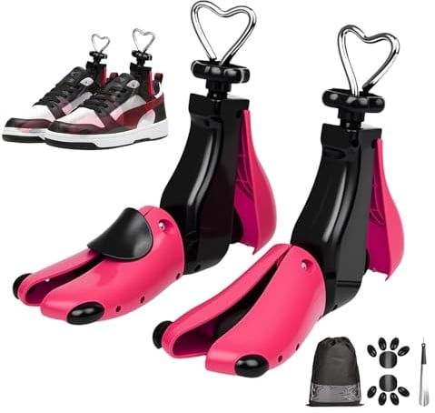 VerTrinix 2 Pezzi Allarga Scarpe Uomo Donna - Forme per Scarpe a 4 Direzioni Tendiscarpe Regolabili in Larghezza e Lunghezza Ideali per Scarpe Troppo Strette Adatti a Tutte le Misure (Rosa, 42-48)