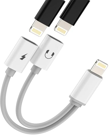 Adattatore Doppio Lightning Jack Cuffie(2 in 1)per iPhone 14 13 12 Pro Max per Apple MFi Certified Caricatore Cavo Aux Audio Dongle per iPad Autoradio Accessori Lighting Headphone Ricarica Sdoppiatore