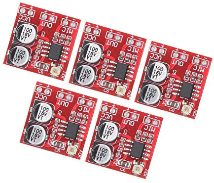 5Pcs Electret Microphone Amplifier Module LM386 20-200x DC4V‑12V - Adjustable Gain for Electronic Projects