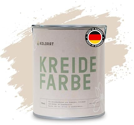 Kolorat® Kreidefarbe für Möbel Beige – 750ml – Leinenlicht Nr. 108 | Hochdeckend, matt, für Holzmöbel innen, geruchsarm, DIN EN 71-3 geprüft