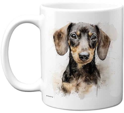 Stuff4 Dog Lover Gifts - Smooth-Haired Dachshund Mug - Novelty Gifts for Friend Family from Relative Friend, Dog Owner Birthday Presents, Fun Bday Presents, 11oz Ceramic Dishwasher Safe Premium Mugs