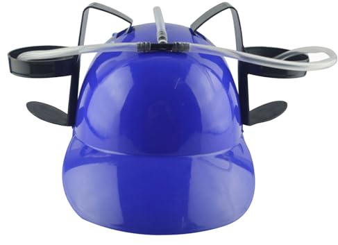 Hperu Beer Hat Drinking Hat Fun Drink Safe Plsatic Drinking Helmet with Can Holder and Straw, Funny for Beer Soda Party Football Games Novelty