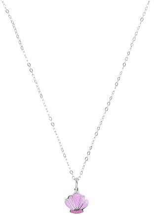 Prinzessin Lillifee Kette mit Anhänger für Mädchen, Sterling Silber 925, 35+3 cm, silber, Muschel-Anhänger, Kinderschmuck, Geschenkidee, kommt in Schmuck Geschenk Box, 2101022