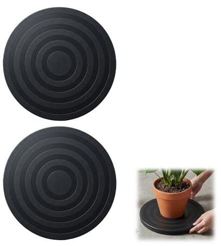 Drehscheibe Drehbarer Universal Drehteller Rund 360 Grad Drehplattform Drehplatte,Schwerlast 15 KG, Rotierender Plattenteller für Torten, TV, Elektronik und Sammlerstücke, rutschfest, Schwarz (2pcs)