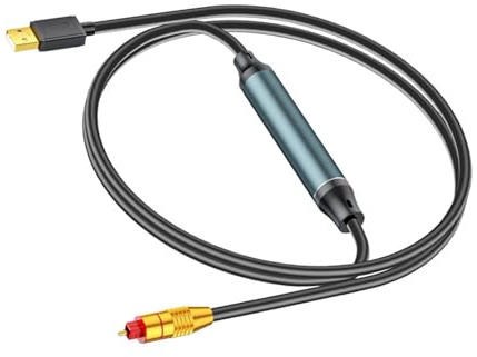 USB A zu Glasfaser Sound SPDIF Anschluss Konverterkabel für Laptop Verbindung mit stabiler Signalübertragung USB zu optischem Sound Adapter