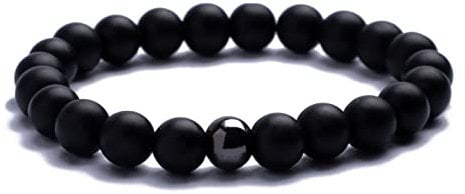 Alton of Sweden | Perlenarmband für Männer | Schwarz Armband Herren mit Edelsteinen & Edelstahl Perle | Onyx | Schmuckschachtel und Samtbeutel | Tolle Geschenkidee | Handgemacht