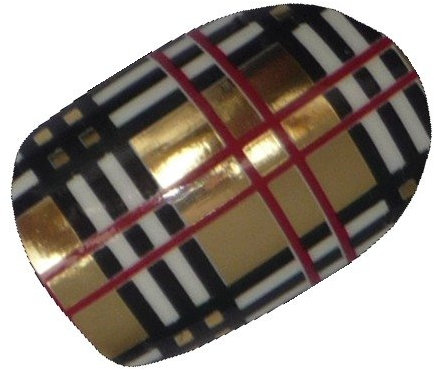 Chix Nails Nail Wraps Chrome Bur berry Check Fingers Toes Vinyl Foils Beauty