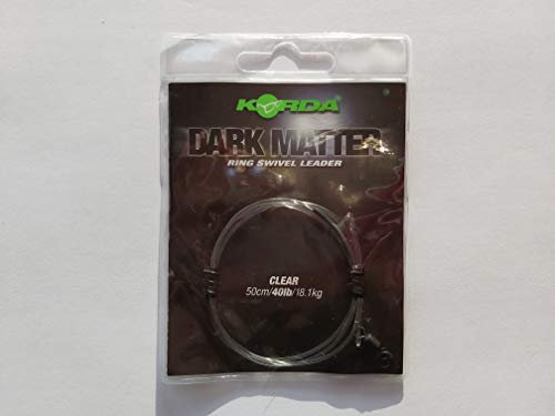 Korda Dark Matter Ring Swivel Leader 50cm 40lb Clear KSZ70 Montage Karpfenvorfach Vorfach