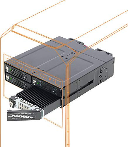 ICY DOCK Full Metal 4 Bay M.2 NVMe SSD Mobile Rack for External 5.25 Drive Bay - MB720M2K-B