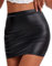 Verano Damen Minirock Stretch Kurz Wetlook (4XL)