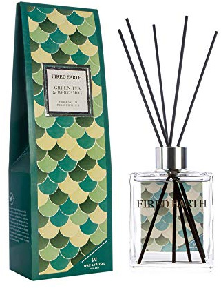 Wax Lyrical Fired Earth Small Ceramic Candle, Green Tea & Bergamot