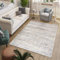 TAPISO Valley Teppich Kurzflor Grau Weiß Vintage Boho Design Blumen Used Effekt Meliert Verwischt Wohnzimmer Schlafzimmer ÖKO-TEX 300 x 400 cm