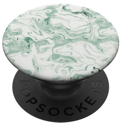 Mintgrüner Weißer-Marmor PopSockets PopGrip: Ausziehbarer Sockel und Griff für Handys/Tablets mit Tauschbarem Top PopSockets Klebender PopGrip