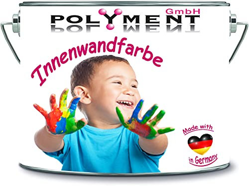 Polyment GmbH Peinture pour murs intérieurs - Multicolore - Très couvrante - Sans solvant - 1 fois - Opaque (10 l, bleu gris)