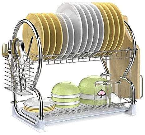 Yizhe Escurreplatos de Acero Inoxidable para Fregadero, escurridor de Platos, Soporte para Cocina, Cesta de Goteo Dish Drier, Secado(Soporte para Palillos + Soporte para Tabla de Cortar)